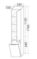 Vorschau: Burgbad Eqio Hochschrank mit 1 Tür und 1 Stoffkorb HSRF035RF2009G0146