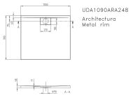 Vorschau: Villeroy&Boch Architectura MetalRim Duschwanne inkl. Antirutsch (VILBOGRIP),100x90cm, weiß UDA1090ARA248GV-01
