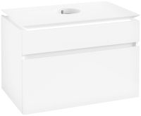 Villeroy&Boch Legato Waschtischunterschrank 80x50cm für Aufsatzwaschtisch, 2 Auszüge, white, B60200DH