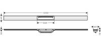 Vorschau: Hansgrohe RainDrain Flex Fertigset Duschrinne 120cm, kürzbar, edelstahl gebürstet