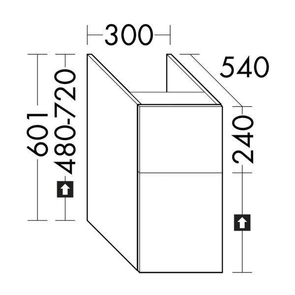 Burgbad Sys30 Badmöbel-Set 161cm Unterschrank mit 2 Auszügen