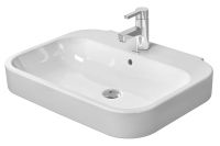 Duravit Happy D.2 Waschtisch rechteckig 65x49,5cm, mit Hahnloch und Überlauf, WonderGliss, weiß 23166500001