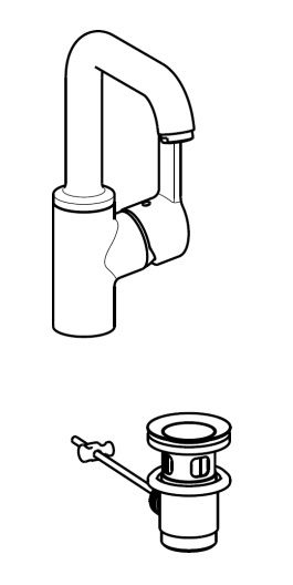 Hansa Hansaprimo Waschtisch-Einhand-Einlochbatterie mit Ablaufgarnitur, chrom