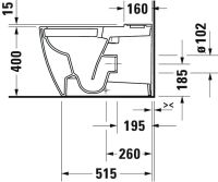 Vorschau: Duravit ME by Starck Stand-WC für Kombination, Tiefspüler, spülrandlos, weiß