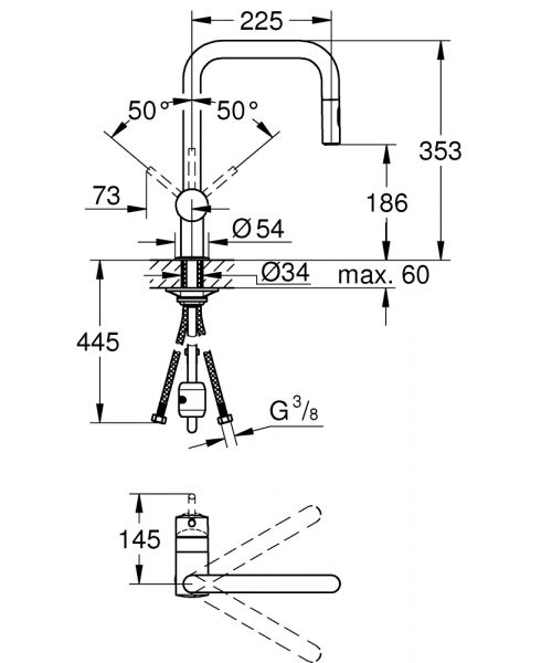 Grohe Minta Einhand-Spültischbatterie, U-Auslauf