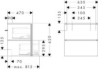 Vorschau: hansgrohe Xilesa E Unterschrank 63x47cm für Waschtisch mit 2 Schubkästen, Grifffuge