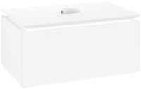Villeroy&Boch Legato Waschtischunterschrank 80x50cm für Aufsatzwaschtisch, 1 Auszug, glossy white, B60100DH