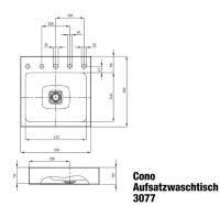 Vorschau: Kaldewei Cono MOD.3077 Aufsatzwaschtisch 50x50x12cm, Perl-Effekt