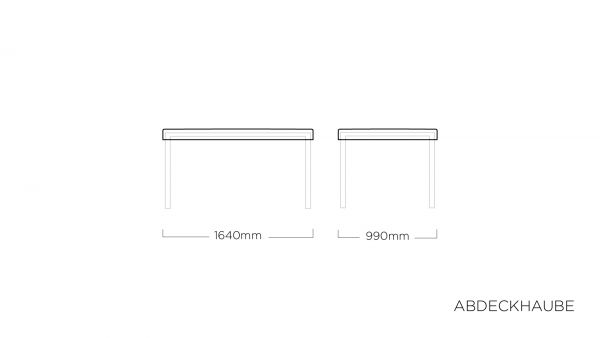 KETTLER Abdeckhaube für Tischplatte 160x95cm, grausilber 0104850-401