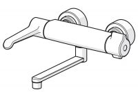 Vorschau: Hansa Hansaclinica Waschtisch-Thermostat-Wandbatterie, Bedienhebel lang, 285mm, chrom