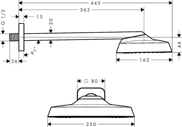AXOR ShowerSphere Duschkopf 25x16cm 1 Strahlart mit Brausearm