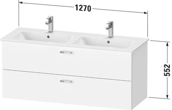 Duravit XBase Waschtischunterschrank 127,5cm, 2 Auszüge, zu Doppelwaschtisch ME by Starck 233613