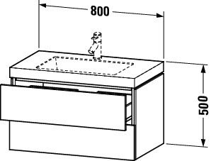 Duravit L-Cube c-bonded Set 80x48cm mit Vero Air Waschtisch mit 2 Schubladen, mit Hahnloch