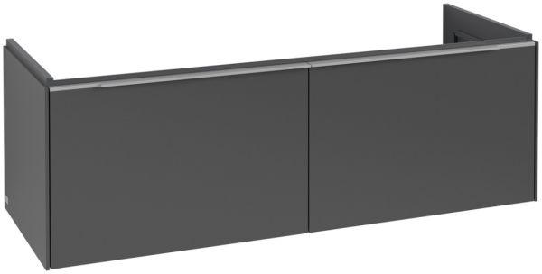 Villeroy&Boch Subway 3.0 Waschtischunterschrank für Doppelwaschtisch mit 2 Auszügen graphite aluminium glänzend C56700VR