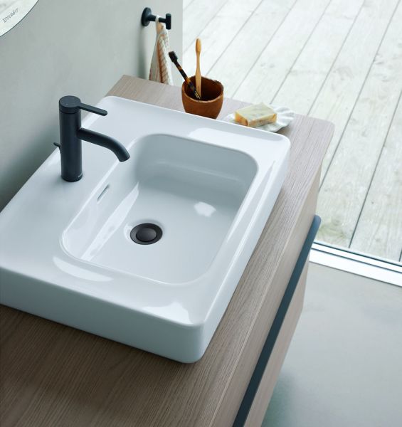 Duravit C.1 Einhebel-Waschtischmischer M mit Zugstangen-Ablaufgarnitur, schwarz matt