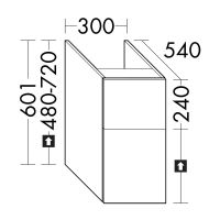 Vorschau: Burgbad Sys30 Badmöbel-Set 161cm Unterschrank mit 2 Auszügen