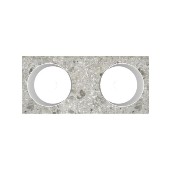 Burgbad Sys30 Unterschrank 120cm mit 2 Aufsatzbecken, weiß matt / Terazzo Dekor