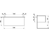 Vorschau: Laufen IL BAGNO ALESSI One Schubladenelement 1200, ohne Ausschnitt, Top Marrone Naturale