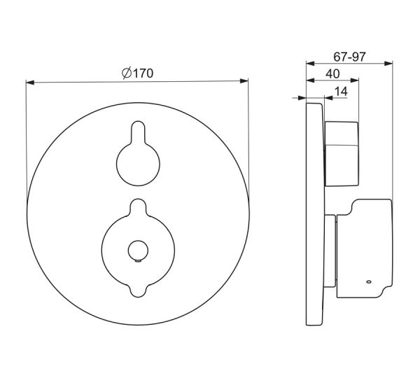 Hansa Hansaclinica Fertigmontageset Brause-Thermostat-Batterie, mit Funktionseinheit, chrom