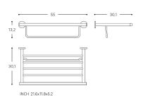 Vorschau: Cosmic Architect S+ Handtuchablage mit Badetuchhalter 55cm, chrom