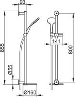 Vorschau: Keuco IXMO Brause-Set, Rosetten rund, 855mm