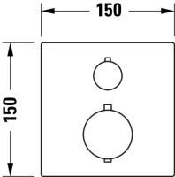 Vorschau: Duravit Duschthermostat Unterputz 1 Verbraucher eckig, schwarz matt