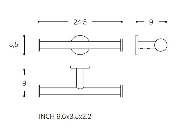 Cosmic Architect S+ Doppelter Rollenhalter ohne Deckel, chrom