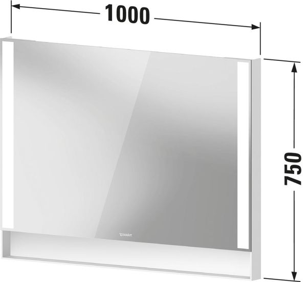 Duravit Qatego Spiegel 100x75cm mit Dimmfunktion und Nischenbeleuchtung
