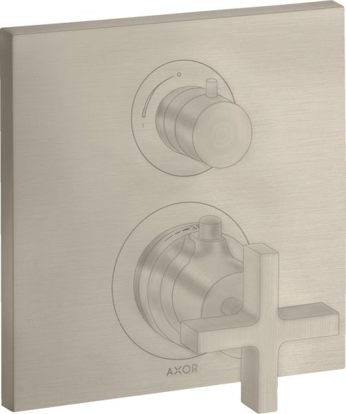 Axor Citterio Thermostat Unterputz mit Ab-Umstellventil mit Kreuzgriff brushed nickel 39725820