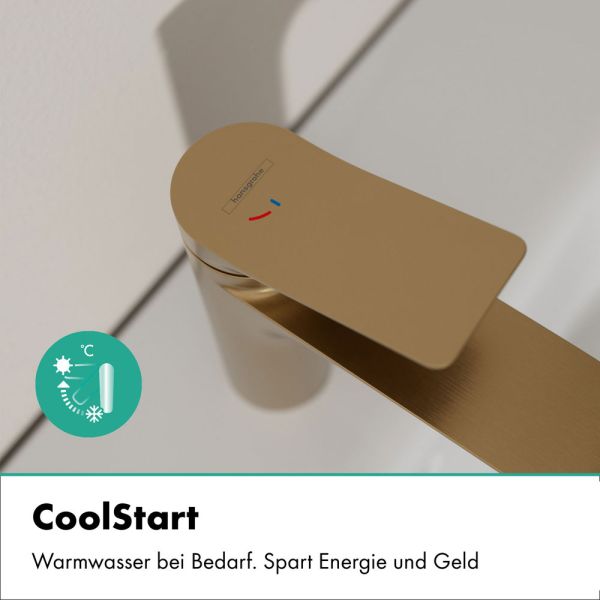 hansgrohe Vivenis Waschtischmischer 110 CoolStart, Zugstangen-Ablaufgarnitur, brushed bronze