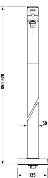 Duravit Manhattan Einhebel-Wannenmischer bodenstehend eckig, schwarz matt