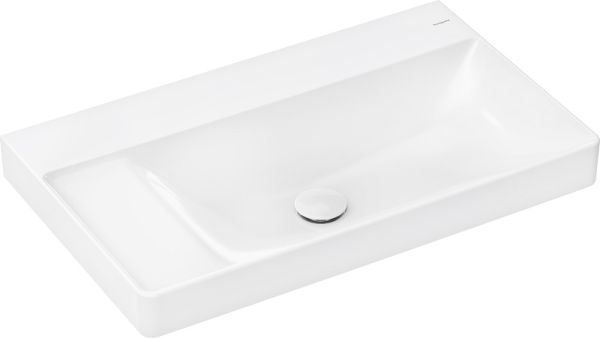 Hansgrohe Xelu Q Waschbecken 80x48cm ohne Hahnloch, ohne Überlauf, Ablage links, weiß 61032450