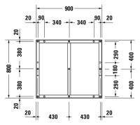 Vorschau: Duravit Tempano Fußgestell höhenverstellbar 70 - 100mm 900x800x85mm