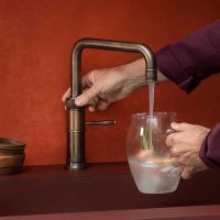 Quooker Classic Fusion Square Kochendwasser-Küchenarmatur messing patina 3CFSPTN