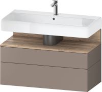 Duravit Qatego Unterschrank 99x47cm in basalt matt, mit offenem Fach in eiche marmoriert QA4395