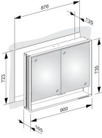 Vorschau: Keuco Royal Lumos Spiegelschrank für Wandeinbau, 2 kurze Türen, 90x73,5cm