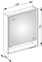 Vorschau: Keuco Royal Lumos Spiegelschrank DALI-steuerbar für Wandvorbau, 65x73cm