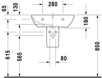 Vorschau: Duravit ME by Starck Waschtisch 60x46cm, mit Überlauf, ohne Wondergliss, weiß 2335600000
