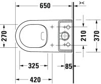 Vorschau: Duravit ME by Starck Stand-WC für Kombination, Tiefspüler, spülrandlos, WonderGliss, weiß