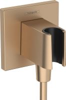 Vorschau: Hansgrohe FixFit E Brausehalter mit Schlauchanschluss 26889140 brushed bronze