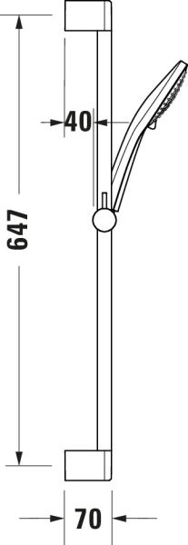 Duravit Brauseset aus Brausestange 70cm, 3jet Handbrause 11cm & Schlauch 1,60m, chrom