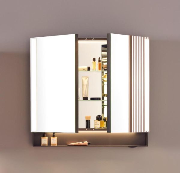 Duravit Qatego Spiegelschrank 80x75cm, 2 Türen, Nischenbeleuchtung, dimmbar