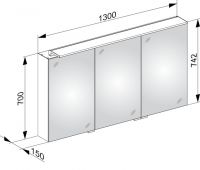 Vorschau: Keuco Royal L1 Spiegelschrank 130x74,2cm, silber-gebeizt-eloxiert