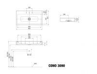Vorschau: Kaldewei Cono Waschtisch 90x50cm, Mod. 3090