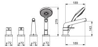 Vorschau: Hansa Hansadesigno Style Fertigmontageset Einhandmischer für 4-Loch-Einbausets, Rosette rund, chrom