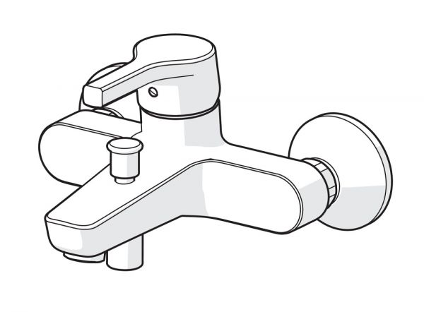 Hansa Hansapaleno Einhand-Wannen- und Brausebatterie, chrom