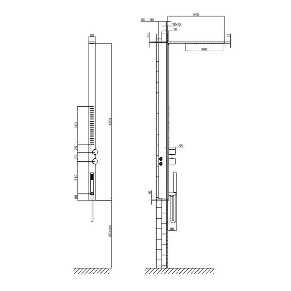 Fantini Milanoslim Duschsäule Unterputz