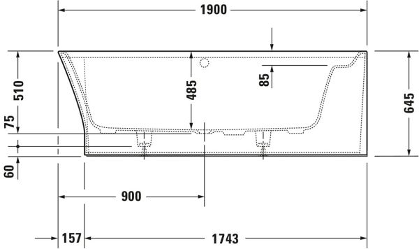 Duravit Cape Cod Eck-Badewanne 190x90cm Ecke rechts, weiß