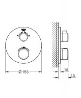 Vorschau: Grohe Grohtherm Thermostat-Wannenbatterie mit integrierter 2-Wege-Umstellung, Rosette rund, chrom