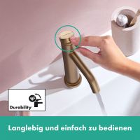 Vorschau: Hansgrohe Tecturis S Waschtischarmatur 110 mit Zugstangen-Ablaufgarnitur, brushed bronze